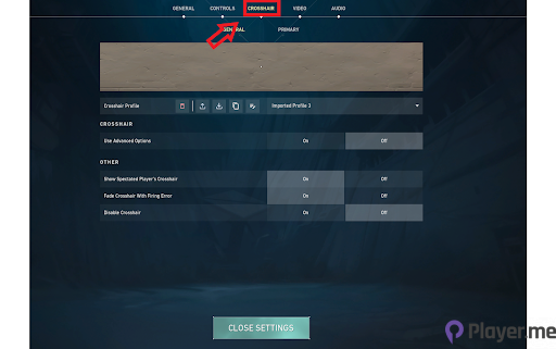 Change Crosshair in Valorant from Settings2