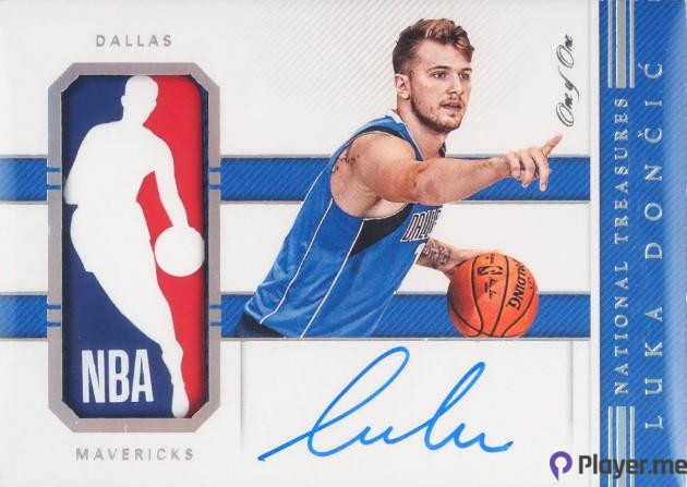 2018 Luka Dončić Panini National Treasures 1 of 1 Logoman Autograph