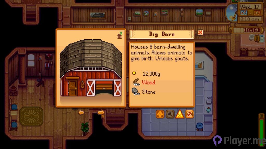 How to Upgrade Barn in Stardew Valley