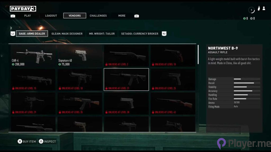 All weapons in Payday 3