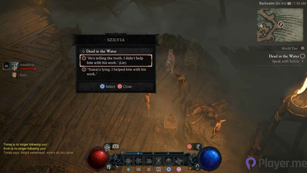 Dead in the Water Choice in Diablo 4