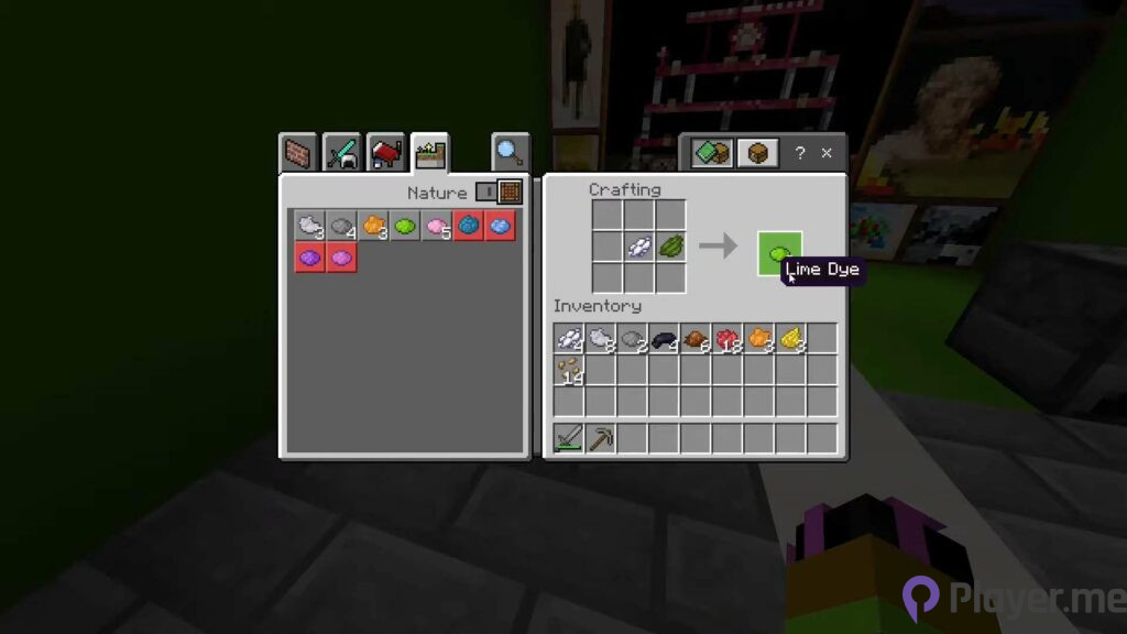 All dye colours in Minecraft