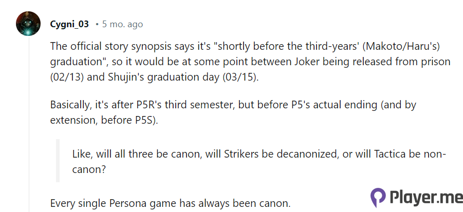 Does Persona 5 Tactica Take Place After Strikers? (1)