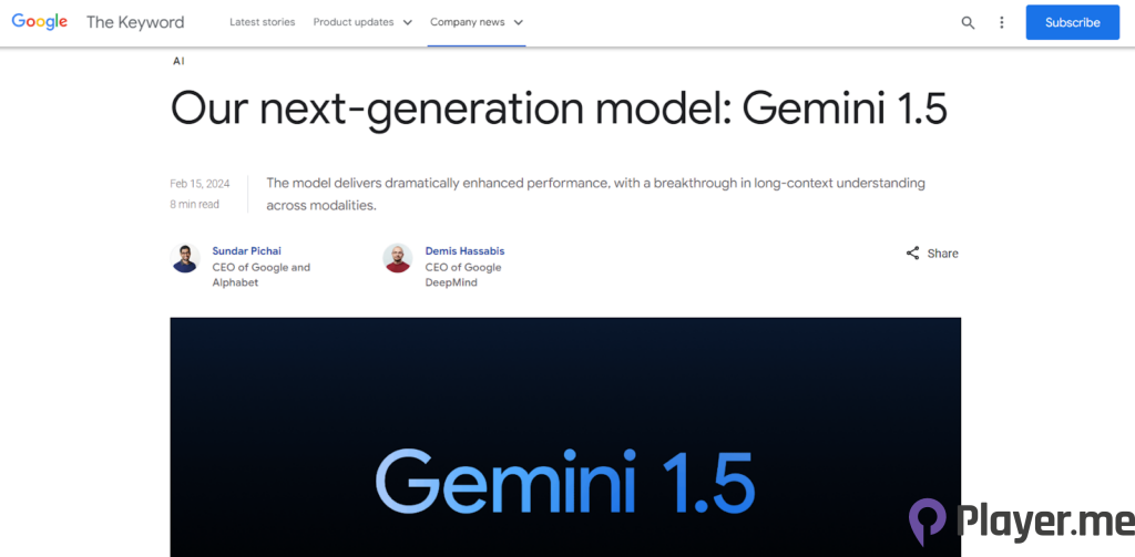 Google Unveils Gemini 1.5: Enhanced AI Model Upgrade Sparks Excitement (1)