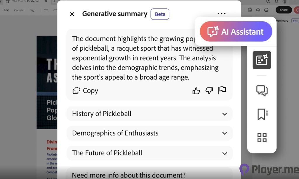 New Adobe Acrobat Generative AI in Adobe PDF for Seamless Document Interaction