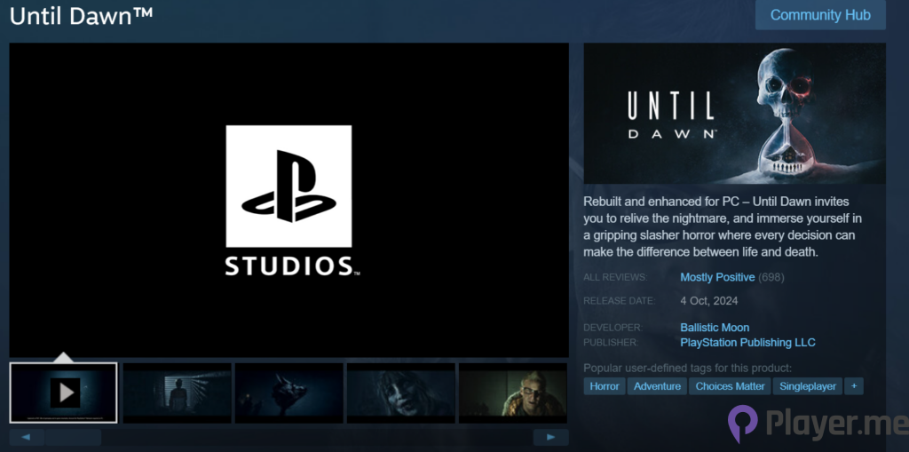 Until Dawn Remake PC and PS5 Launch Saw 28% Fewer Players Than the Shut-Down Concord (2)